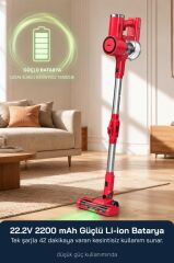 Sinbo SVC-8642 Kablosuz Dikey Şarjlı Süpürge 22.2V BLDC Motor LED Işıklı Turbo Başlık 1L Toz Hazneli