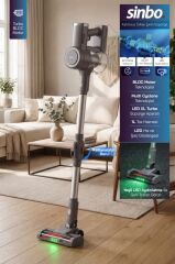 Sinbo SVC-8642 FÜME Kablosuz Dikey Şarjlı Süpürge 22.2V BLDC Motor LED Işıklı Turbo Başlık 1L Toz Hazneli