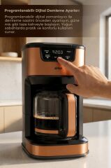Sinbo SCM-9040 BRONZ Otomatik Zaman Ayarlı XL 14 Fincan Filtre Kahve Makinesi Dijital Göstergeli