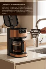 Sinbo SCM-9040 BRONZ Otomatik Zaman Ayarlı XL 14 Fincan Filtre Kahve Makinesi Dijital Göstergeli