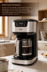 Sinbo SCM-9040 GÜMÜŞ Otomatik Zaman Ayarlı XL 14 Fincan Filtre Kahve Makinesi Dijital Göstergeli