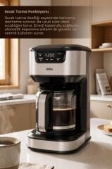 Sinbo SCM-9040 GÜMÜŞ Otomatik Zaman Ayarlı XL 14 Fincan Filtre Kahve Makinesi Dijital Göstergeli